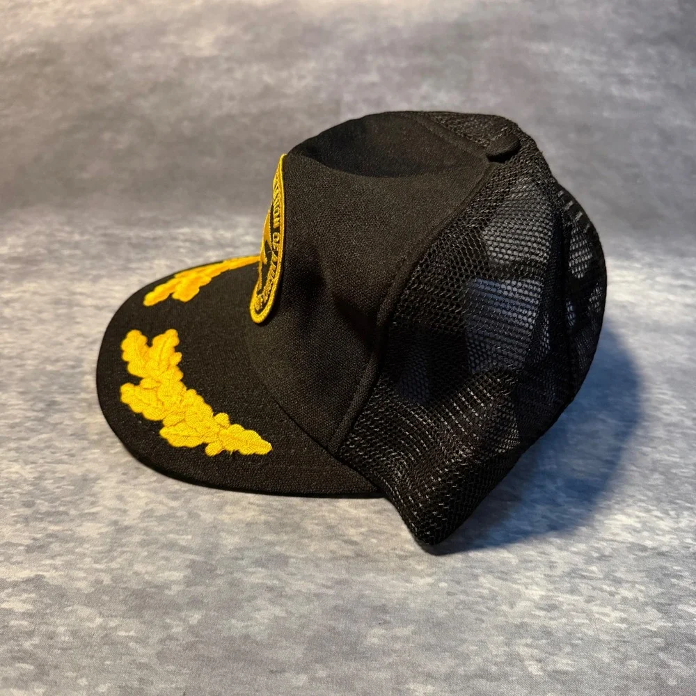 Vintage NRA National Rifle Association Trucker Hat Scrambled Eggs Made USA Black